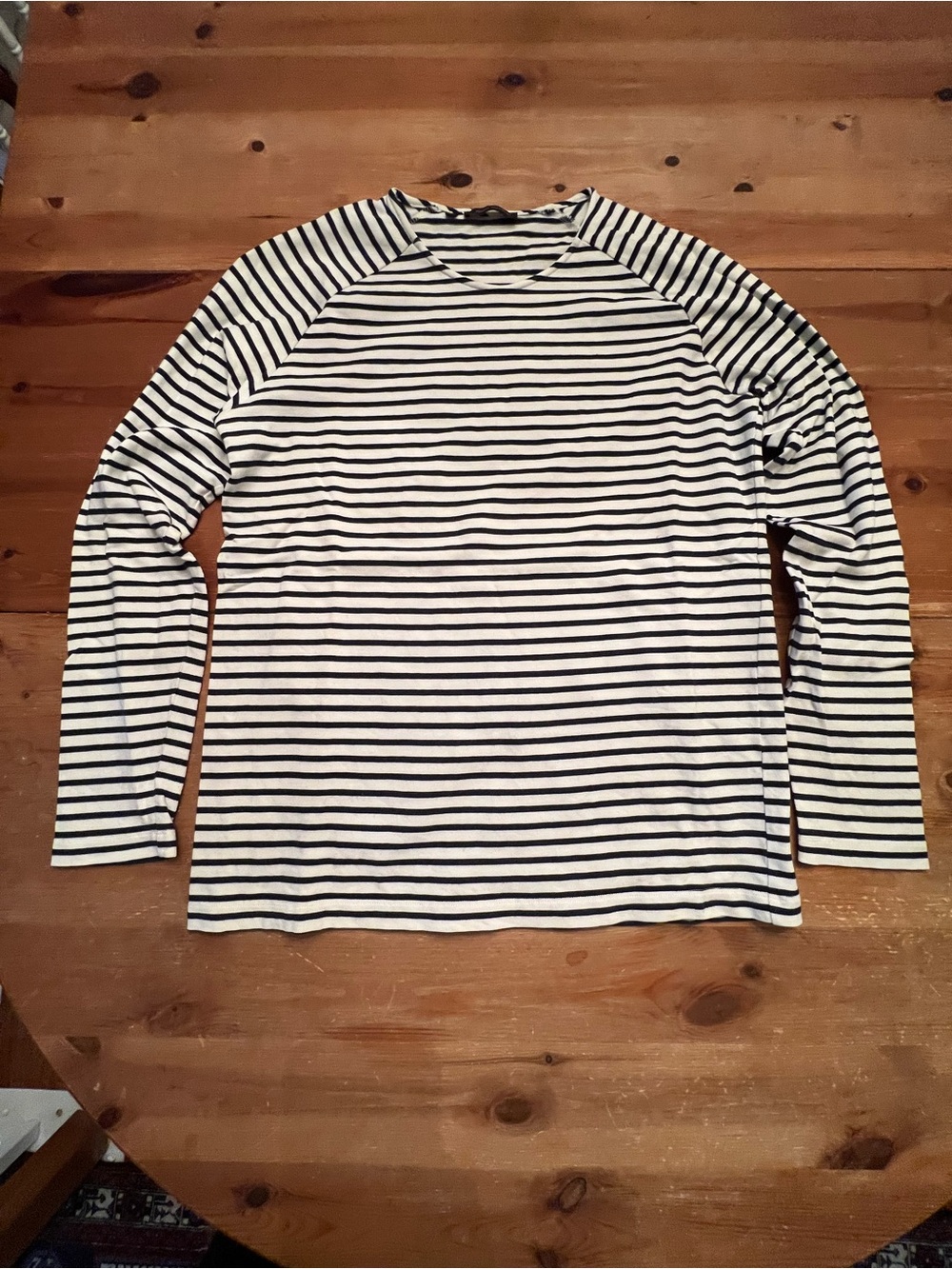Adolfo Dominguez Classic Men's Long-Sleeve Breton Stripe Shirt - White & Navy